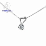 จี้เพชร จี้ทองคำขาว จี้หัวใจ จี้เพชรแท้ - P1052DWG